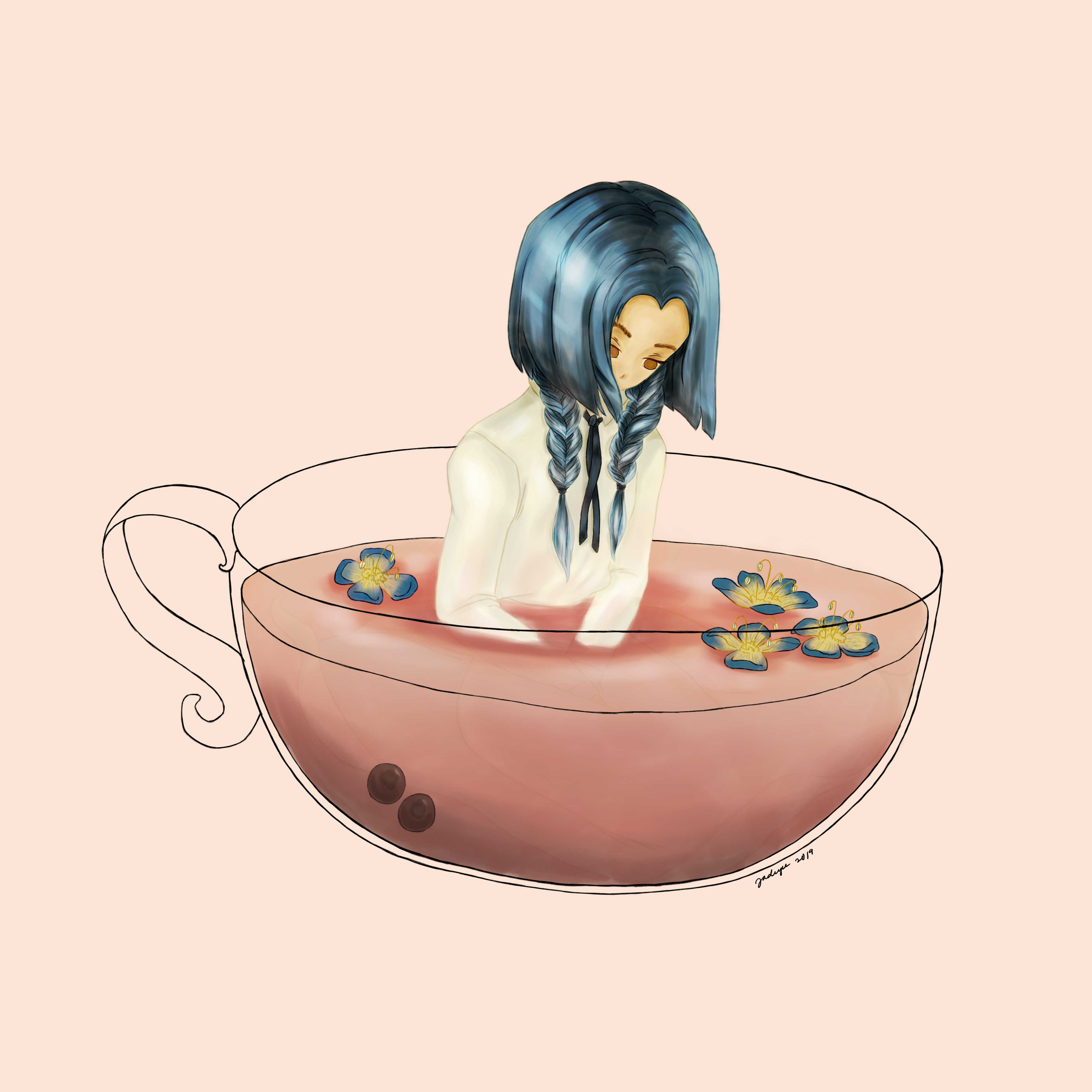 Girl bathing in poisonous tea